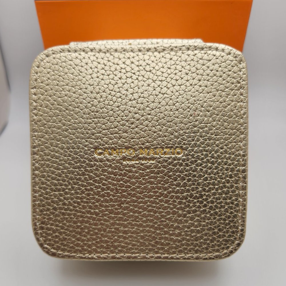 Leather Travel Jewelry Box by Italian Designer Campo Marizo - Gold - Picture 10 of 10